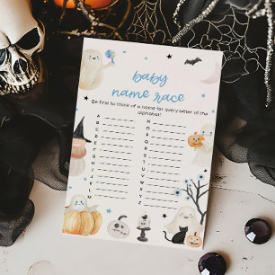 Boy Halloween Baby Shower Baby Name Race Game