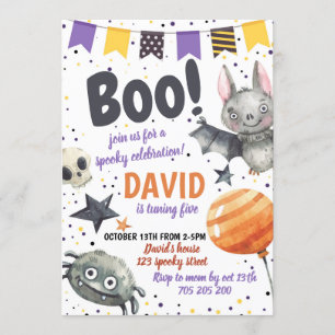 Boy Halloween Birthday Costume Party Spooky Invitation