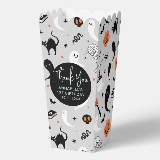 Boy Halloween Birthday Party Popcorn  Favour Box (Front)