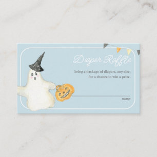 Boy Halloween Ghost Baby Shower Diaper Raffle Enclosure Card