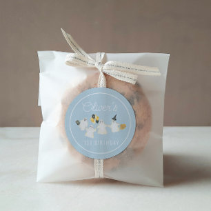 Boy Halloween Ghost Birthday Party Classic Round Sticker