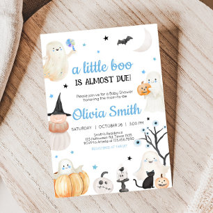 Boy Halloween Little Boo Baby Shower Invitation