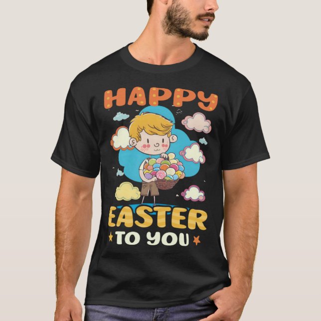 Boy Happy Easter Christian Easter T-Shirt (Front)