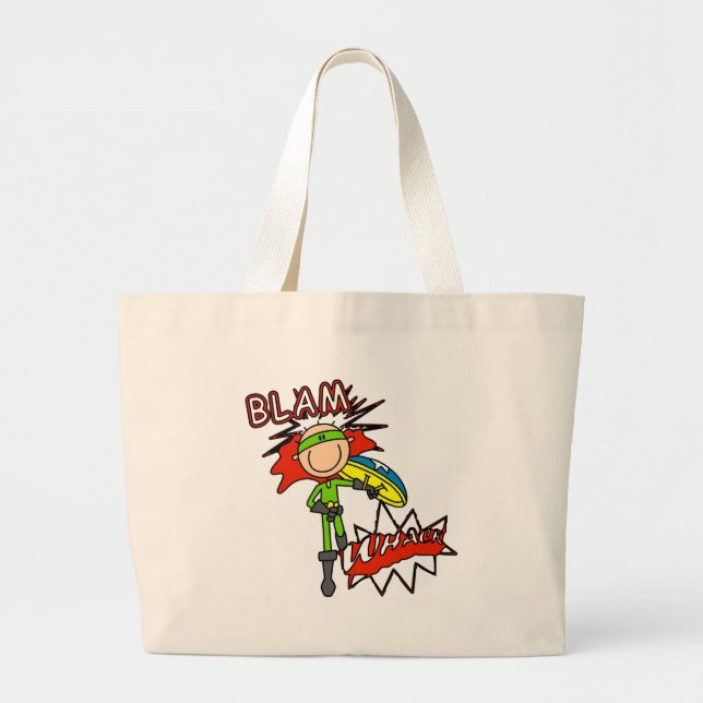 Boy Hero with Shield Large Tote Bag (Front)