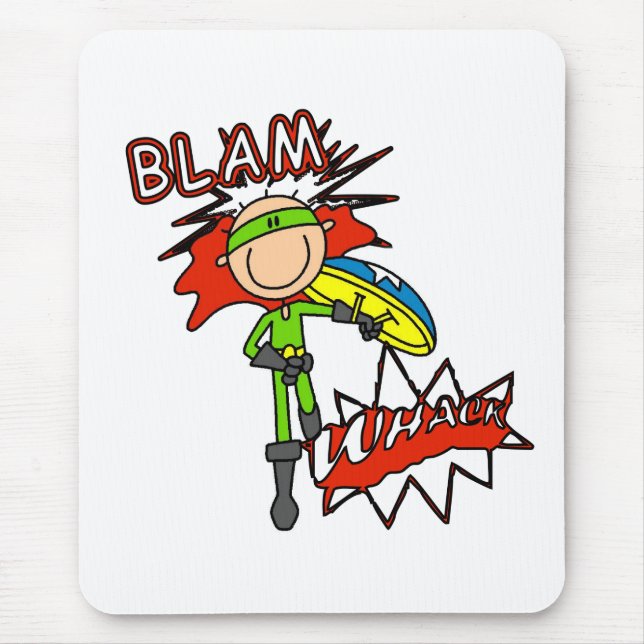 Boy Hero with Shield Mouse Mat (Front)
