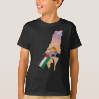 Boy Hold Palestine Flag In Palestinians Map Baba M