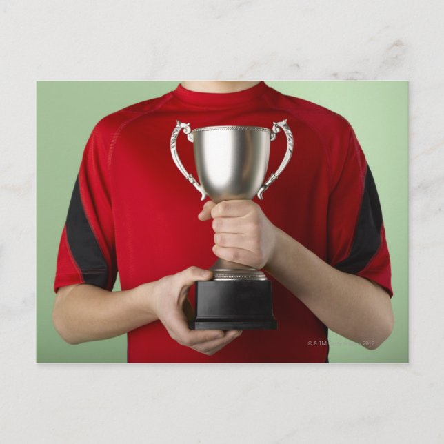 Boy Holding Trophy Postcard (Front)