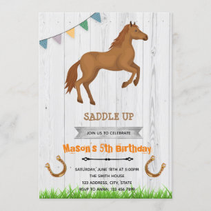Boy horse theme party Invitation