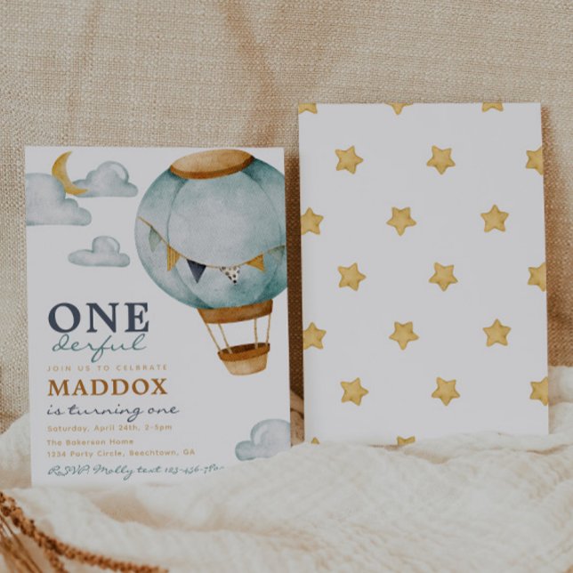Boy Hot Air Balloon Birthday Invitations (Creator Uploaded)