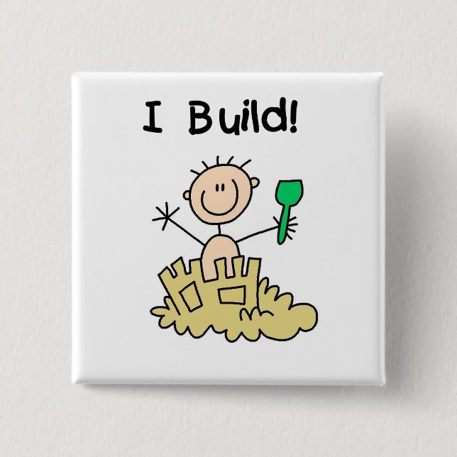 Boy I Build Castles Tshirts and Gifts 15 Cm Square Badge (Front)