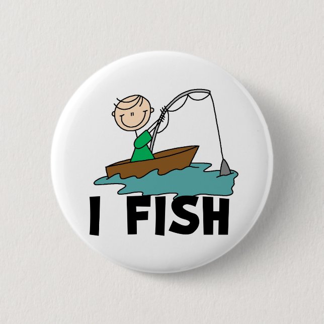Boy I Fish 6 Cm Round Badge (Front)