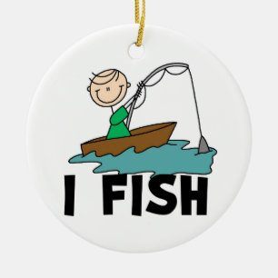 Boy I Fish Ceramic Tree Decoration