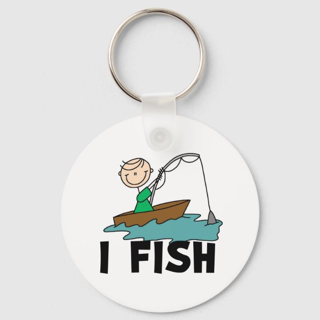 Boy I Fish Key Ring (Front)