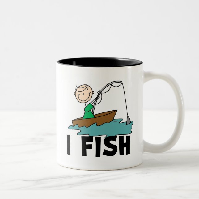 Boy I Fish Two-Tone Coffee Mug (Right)