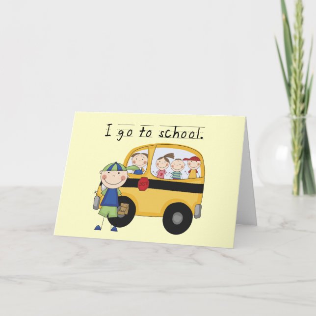 Boy I Go To School T-shirts and Gifts Card (Front)