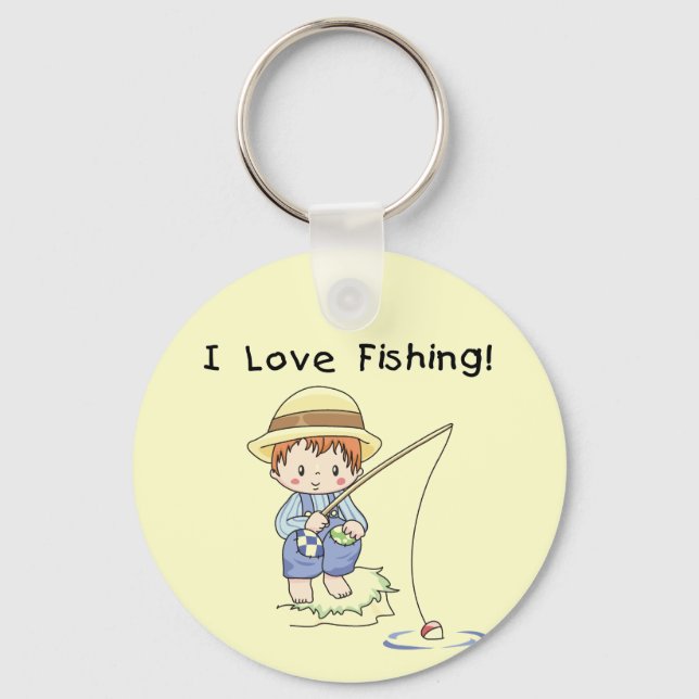Boy I Love Fishing Tshirts and Gifts Key Ring (Front)