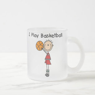 Boy I Play Basketball Frosted Glass Coffee Mug