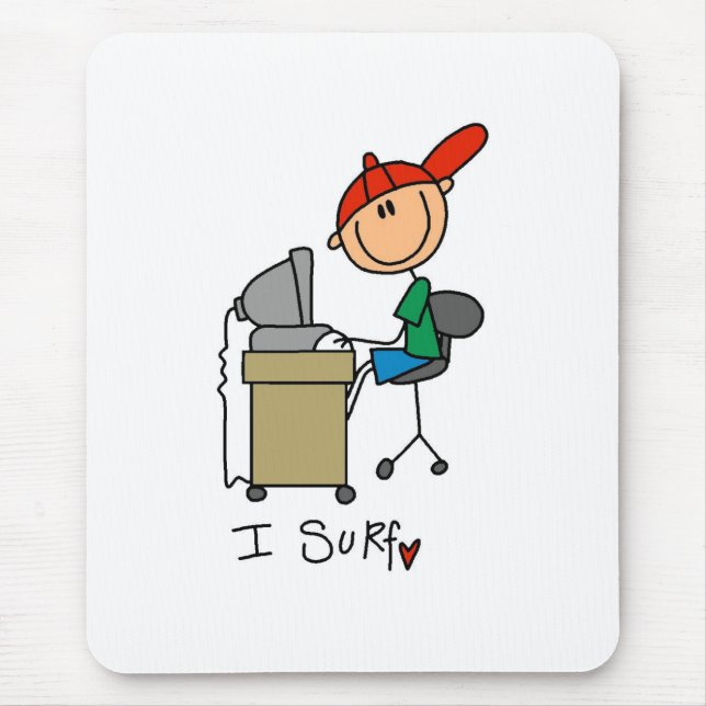 Boy I Surf the Web Mouse Mat (Front)