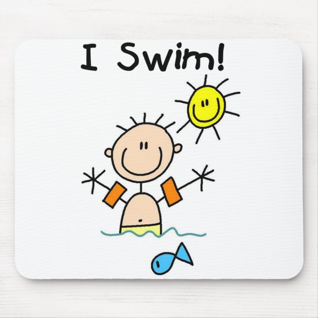 Boy I Swim Mousepad (Front)