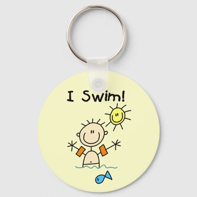 Boy I Swim T-shirts and Gifts Key Ring (Front)