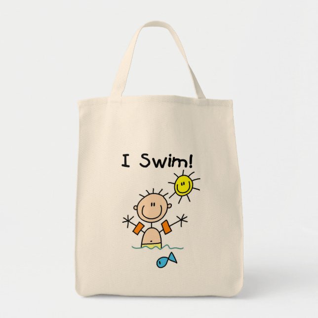 Boy I Swim T-shirts and Gifts Tote Bag (Front)