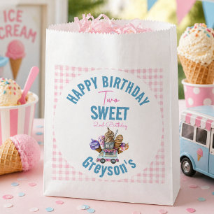 Boy Ice Cream Truck Two Sweet 2nd Birthday Party Favour Bags