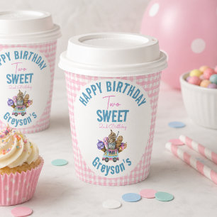 Boy Ice Cream Truck Two Sweet 2nd Birthday Party Paper Cups