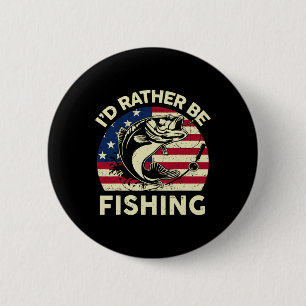 Boy Id Rather Be Fishing-shirt Men Youth Kid Funny 6 Cm Round Badge