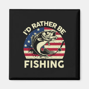 Boy Id Rather Be Fishing-shirt Men Youth Kid Funny Magnet