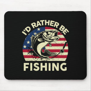 Boy Id Rather Be Fishing-shirt Men Youth Kid Funny Mouse Mat