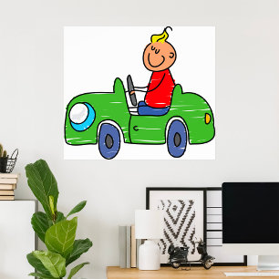 Boy In A Green Car  Poster