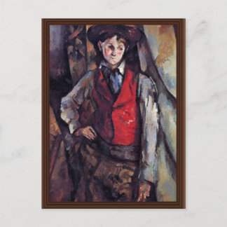 Boy In A Red Waistcoat, By Paul Cézanne Postcard
