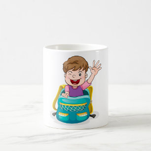 Boy In A School Bag Coffee Mug