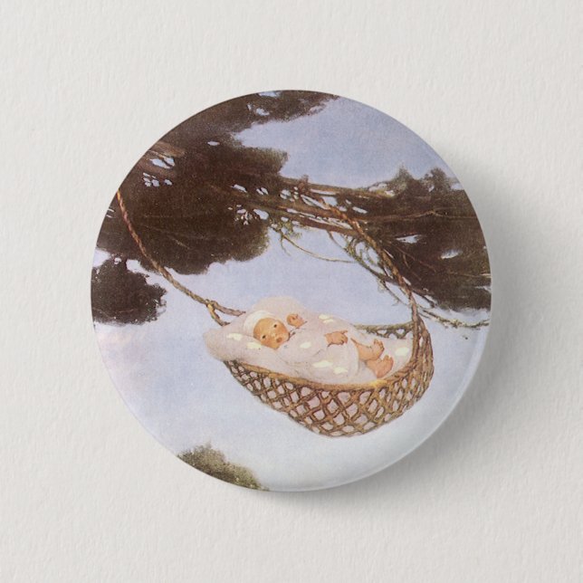 Boy in Hassoc Tree by Jessie Willcox Smith 6 Cm Round Badge (Front)