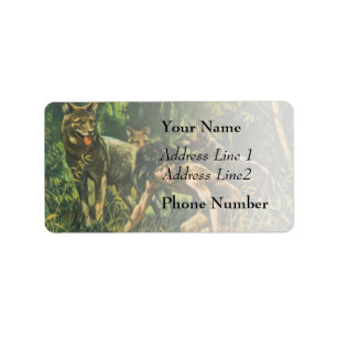 Boy In Jungle With Wolves Label