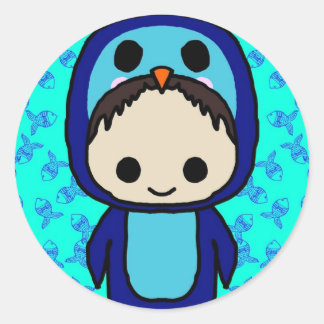 Boy in Penguin Suit (Kawaii Club) Classic Round Sticker