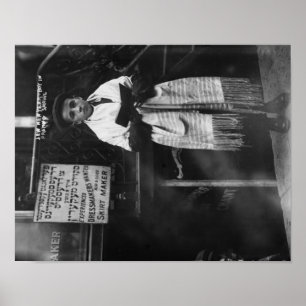 Boy in Prayer Shawl During Jewish New Year Poster