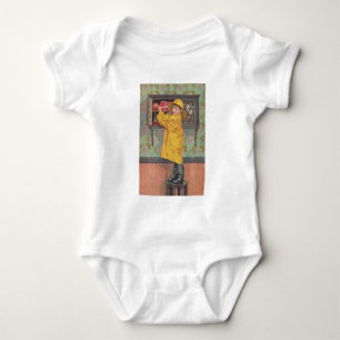 Boy in Raincoat Baby Bodysuit