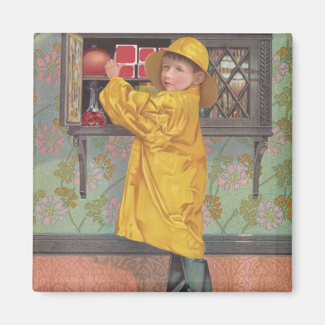 Boy in Raincoat Magnet (Front)
