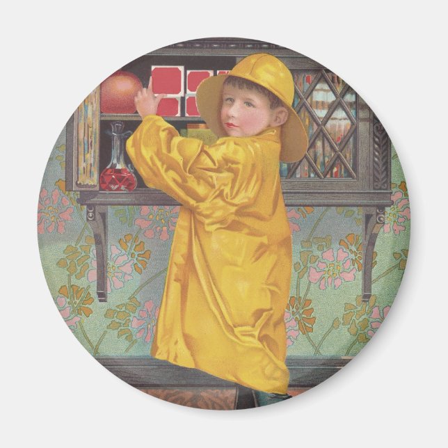 Boy in Raincoat Magnet (Front)