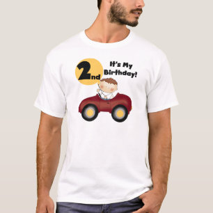 Boy in Red Car 2nd Birthday Tshirts and Gifts