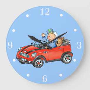 Boy in Red Toy Car - Wall Clock