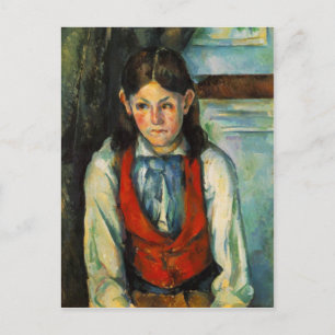 Boy in the red vest postcard