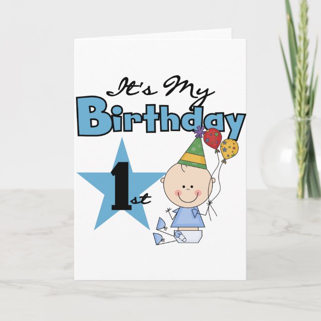 Boy It's My Birthday Tshirts and Gifts Card (Front)