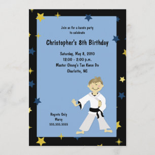 BOY KARATE MARTIAL ART BIRTHDAY PARTY INVITATION