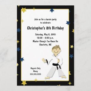 BOY KARATE MARTIAL ART BIRTHDAY PARTY INVITATION