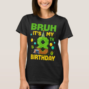 Boy Kid Birthday Funny It's My 8th Birthday Gamer T-Shirt