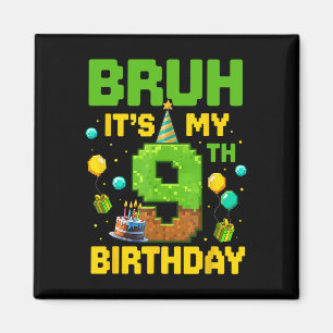 Boy Kid Birthday Funny It's My 9th Birthday Gamer Magnet