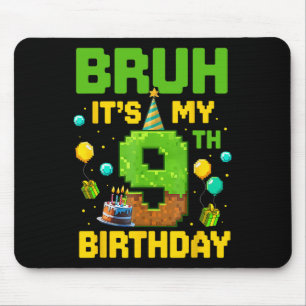 Boy Kid Birthday Funny It's My 9th Birthday Gamer Mouse Mat