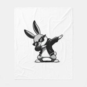 Boy Kid Easter Day Dabbing Bunny Rabbit Hip Hop Ea Fleece Blanket